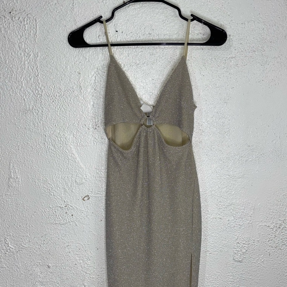 Elegant Silver Evening Dress